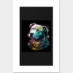 Pitbull Puppy doggy dog Sci-fi Posters and Art